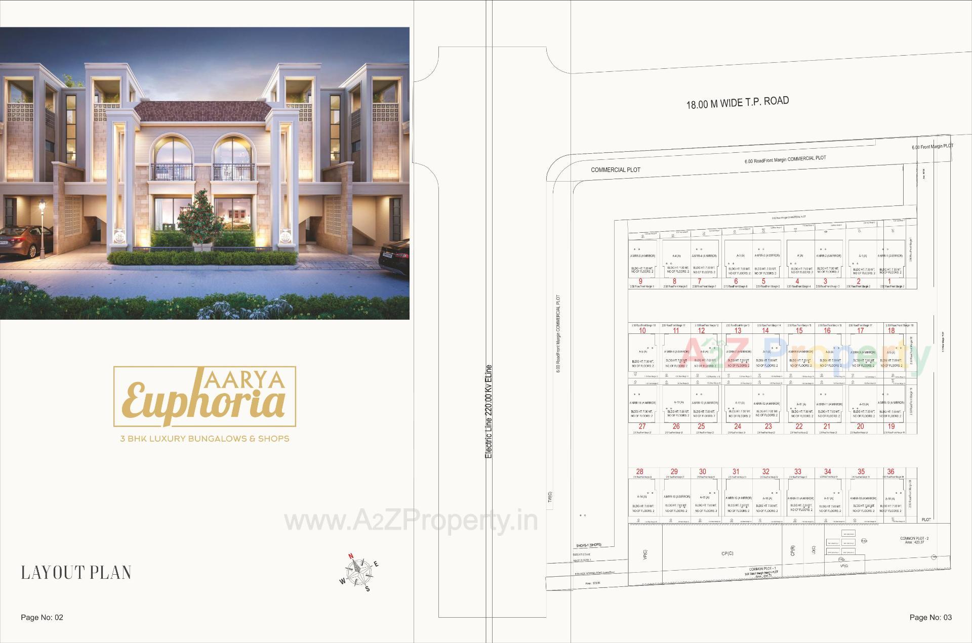 Layout of real estate project Aarya Euphoria located at Kapurai, Vadodara, Gujarat