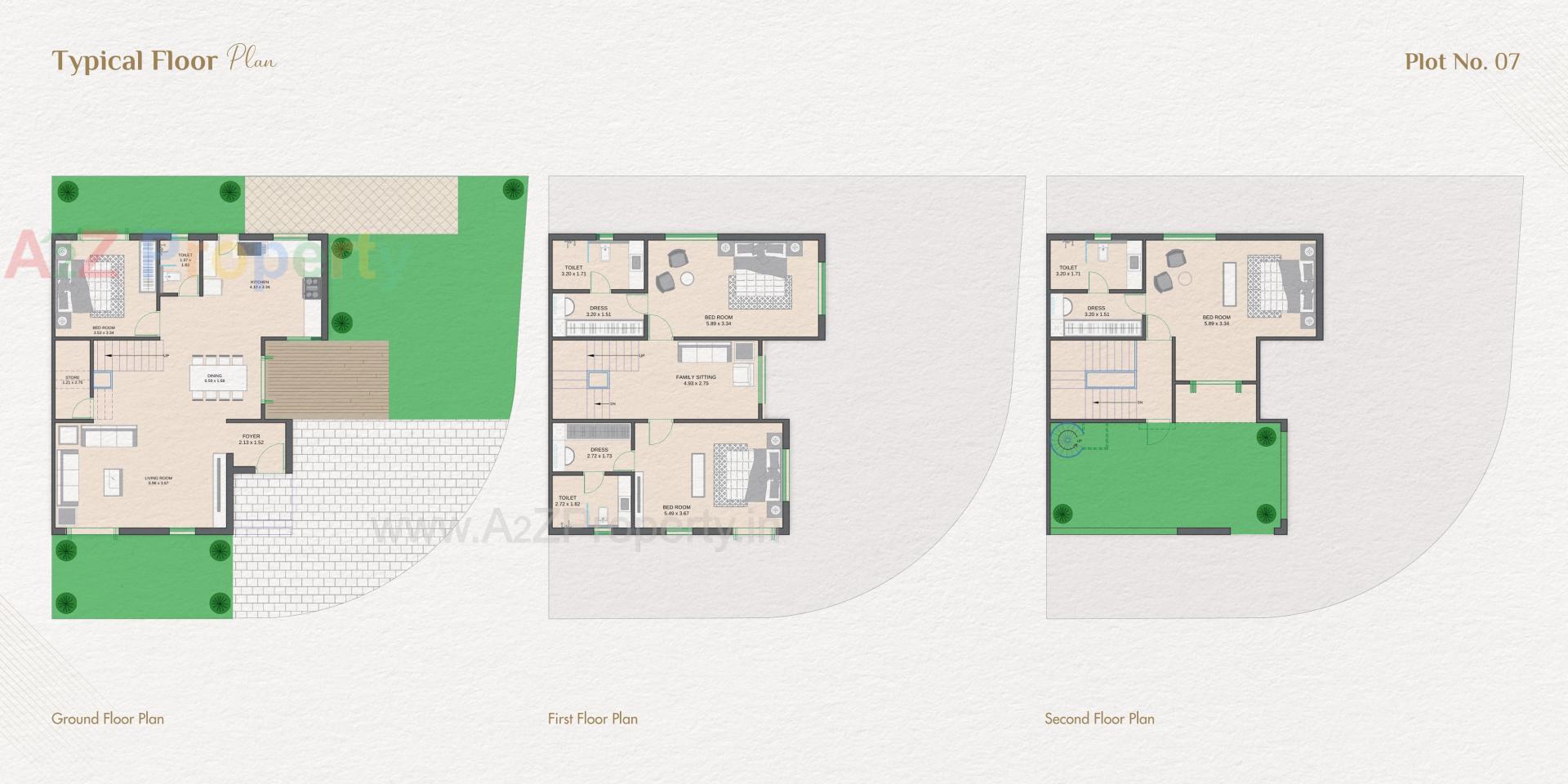 Layout of real estate project Aashirwad Villa located at Bhayli, Vadodara, Gujarat