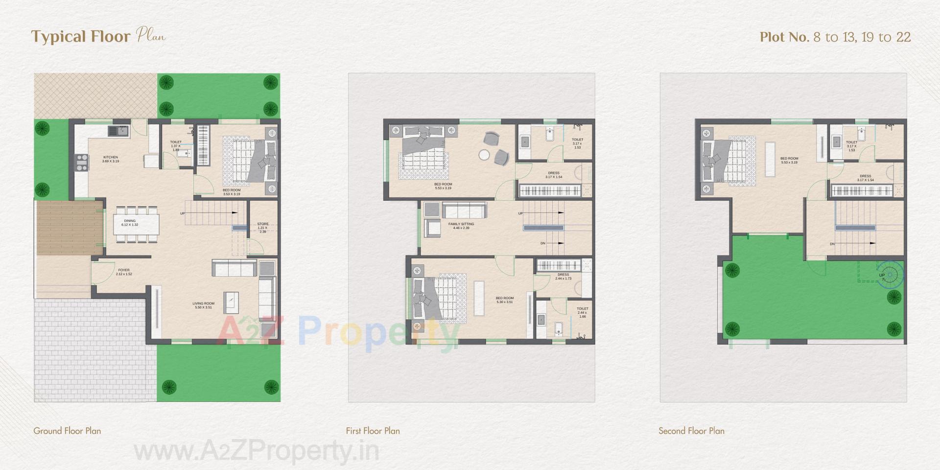 Layout of real estate project Aashirwad Villa located at Bhayli, Vadodara, Gujarat