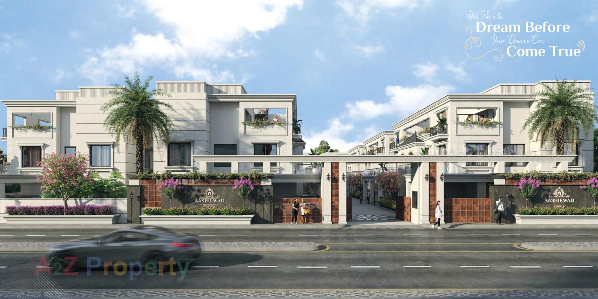3D Elevation of real estate project Aashirwad Villa located at Bhayli, Vadodara, Gujarat
