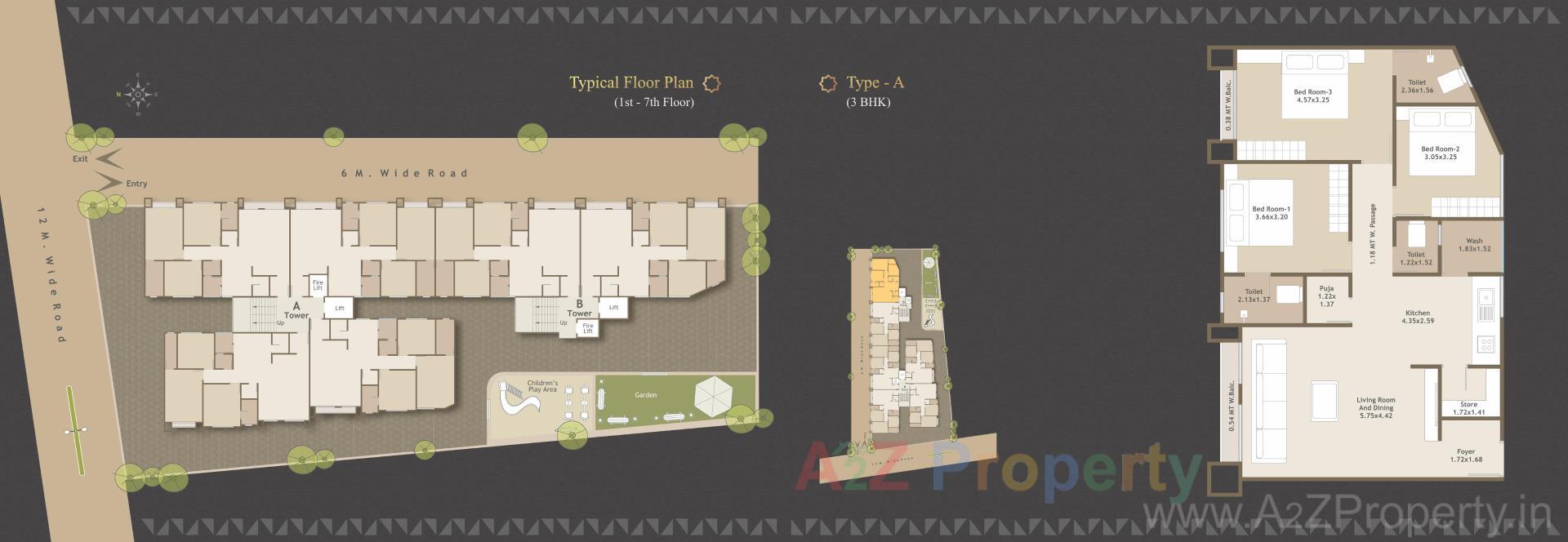 Layout of real estate project Aashray Aspire located at Saiyad-vasna, Vadodara, Gujarat