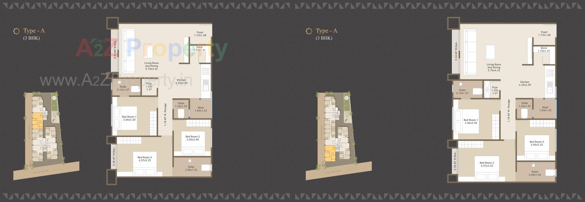 Layout of real estate project Aashray Aspire located at Saiyad-vasna, Vadodara, Gujarat