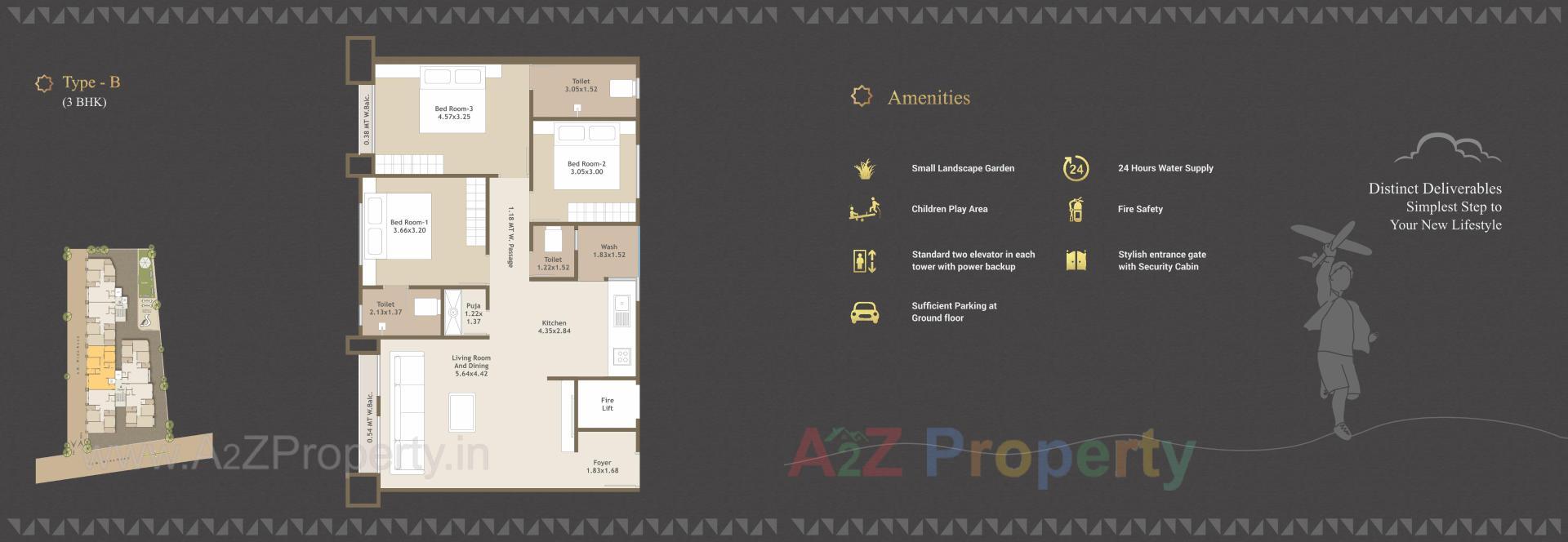 Layout of real estate project Aashray Aspire located at Saiyad-vasna, Vadodara, Gujarat