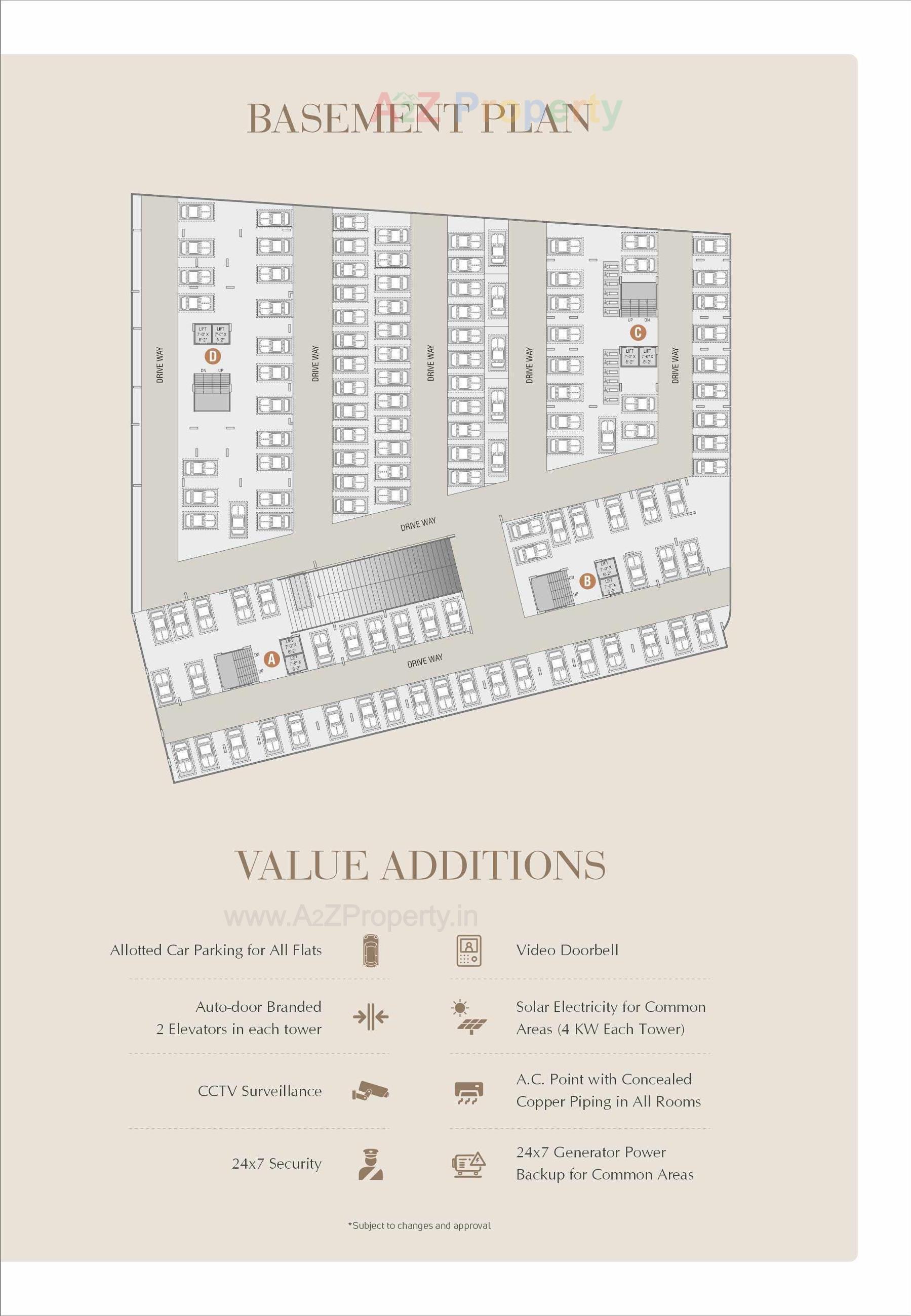 Layout of real estate project Aashray Elegance located at Bhayli, Vadodara, Gujarat