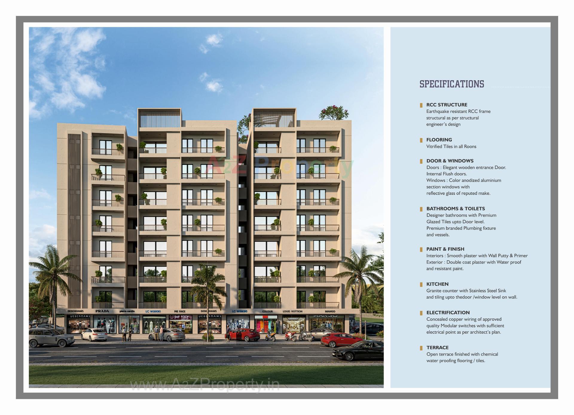 3D Elevation of real estate project Aashray Elegance located at Sevasi, Vadodara, Gujarat