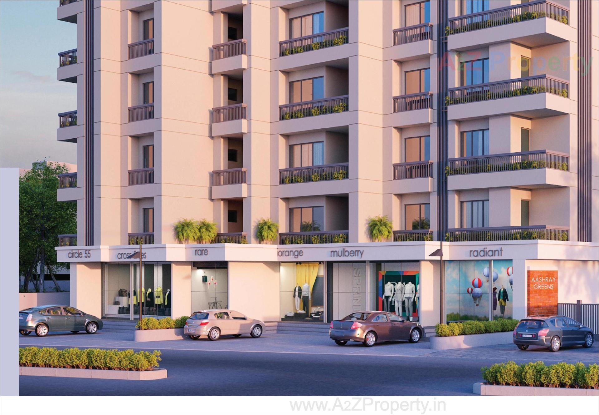 3D Elevation of real estate project Aashray Greens located at Bhayli, Vadodara, Gujarat