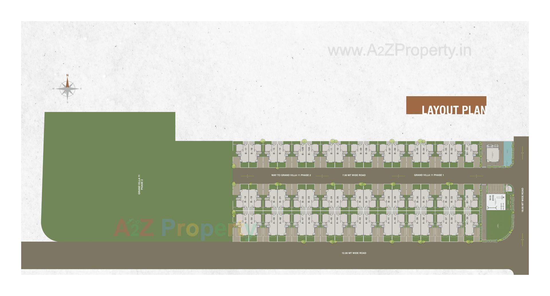 Layout of real estate project Aatmiya Grand Villa located at Makkarpura, Vadodara, Gujarat