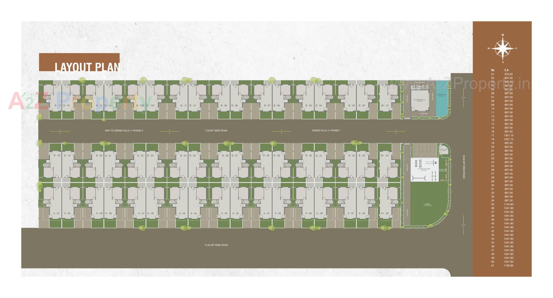 Layout of real estate project Aatmiya Grand Villa located at Makkarpura, Vadodara, Gujarat
