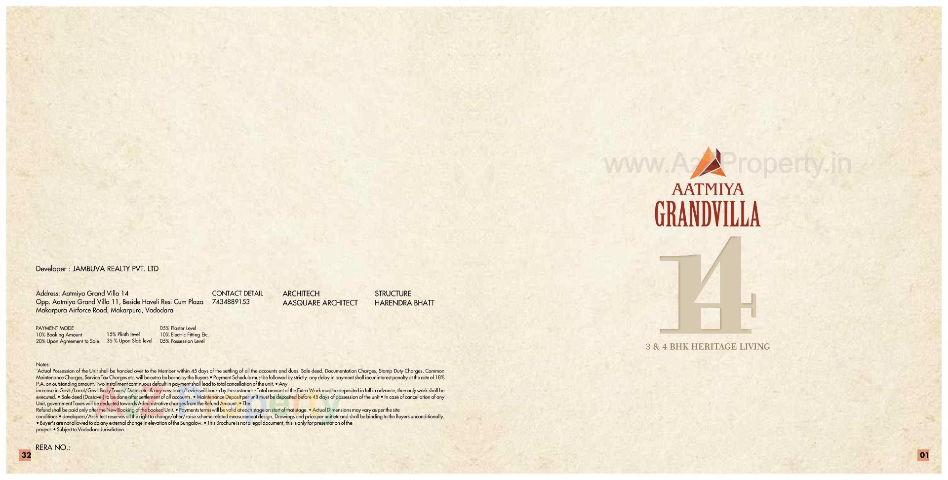  of real estate project Aatmiya Grandvilla located at Makarpura, Vadodara, Gujarat