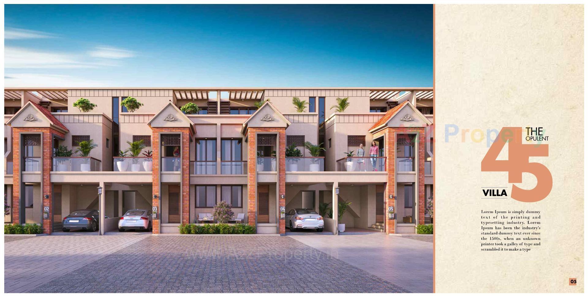 3D Elevation of real estate project Aatmiya Grandvilla located at Makarpura, Vadodara, Gujarat