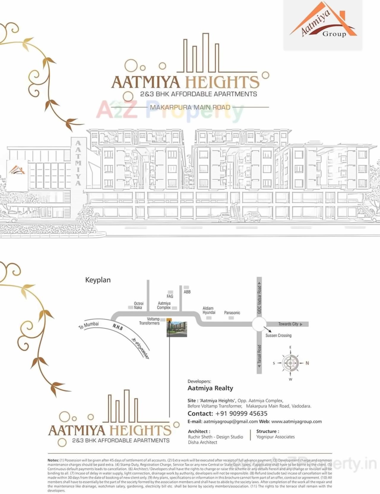 Layout of real estate project Aatmiya Height located at Makarpura, Vadodara, Gujarat