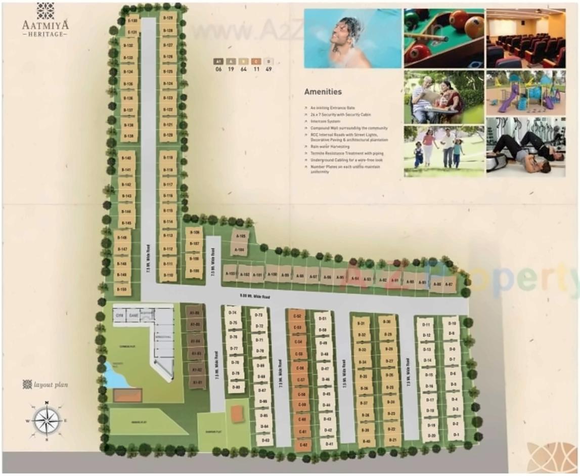 Layout of real estate project Aatmiya Heritage located at Maretha, Vadodara, Gujarat