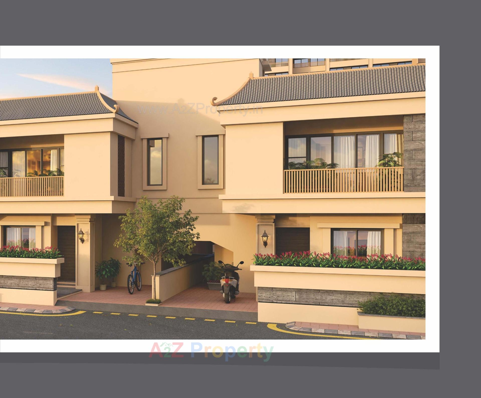 3D Elevation of real estate project Aatmiya New County Duplex located at Makarpura, Vadodara, Gujarat