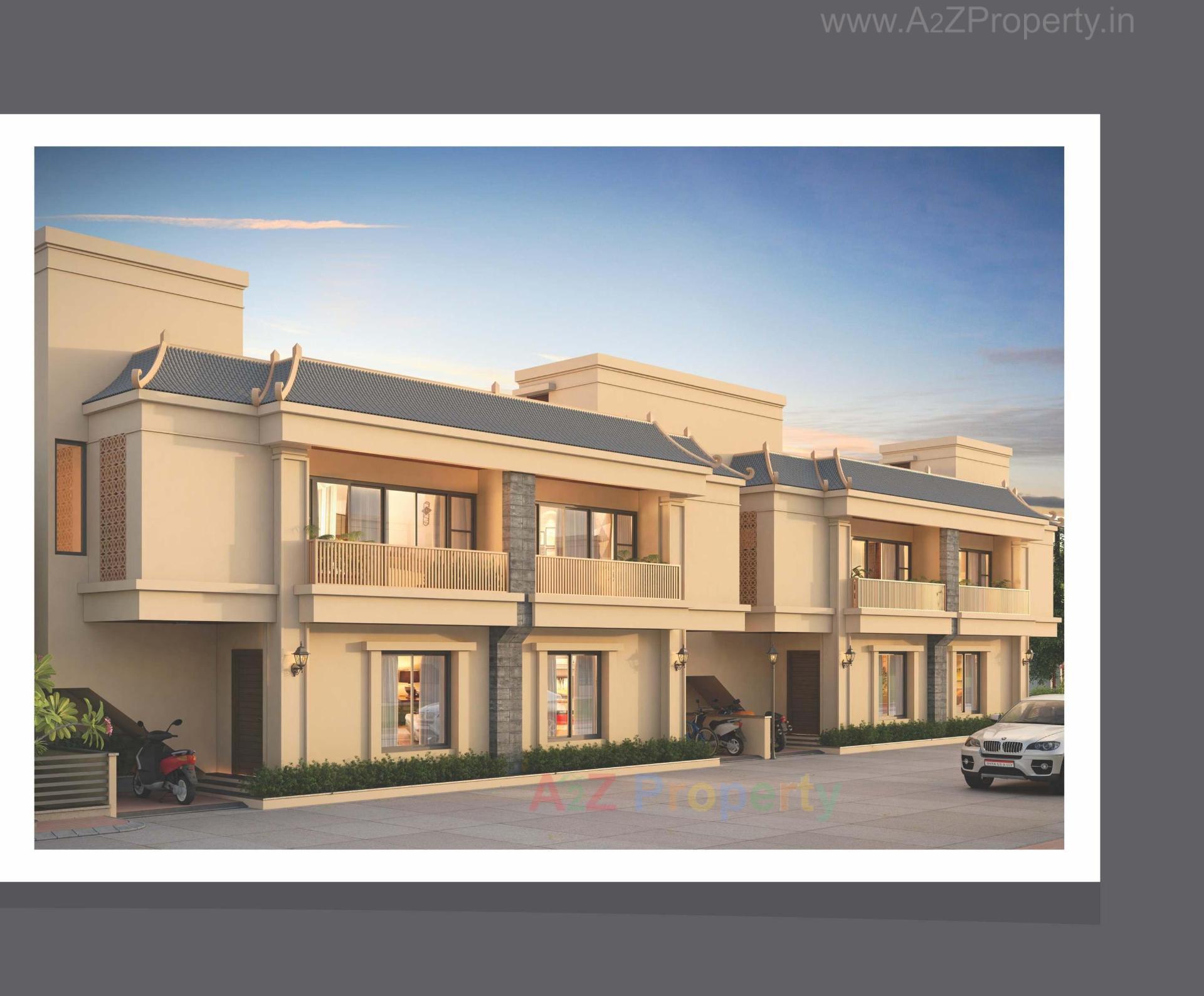 3D Elevation of real estate project Aatmiya New County Duplex located at Makarpura, Vadodara, Gujarat
