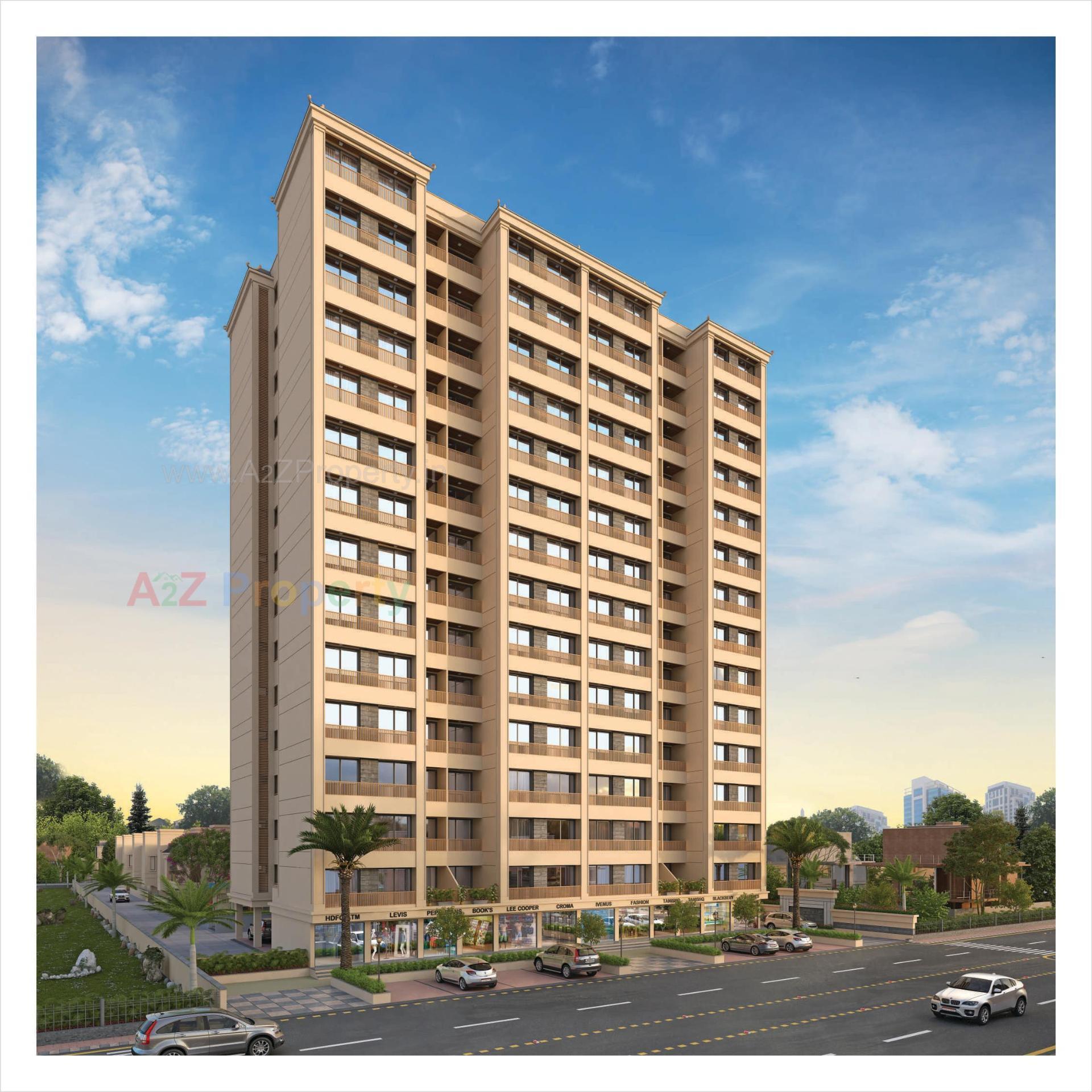3D Elevation of real estate project Aatmiya New County Flat located at Makarpura, Vadodara, Gujarat