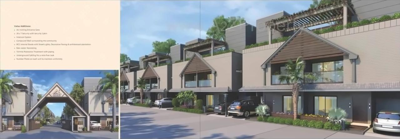 3D Elevation of real estate project Aatmiya Prince Villa located at Sevasi, Vadodara, Gujarat