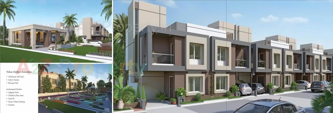 3D Elevation of real estate project Aavkar Bunglows located at Kalali, Vadodara, Gujarat