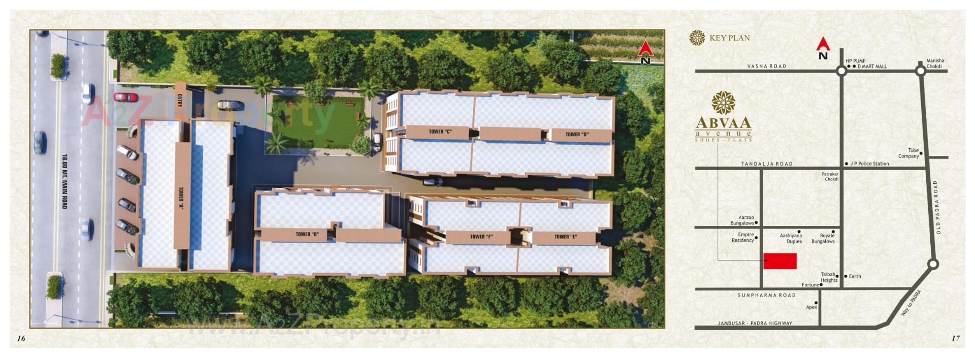 Layout of real estate project Abvaa Avenue located at Tandalja, Vadodara, Gujarat