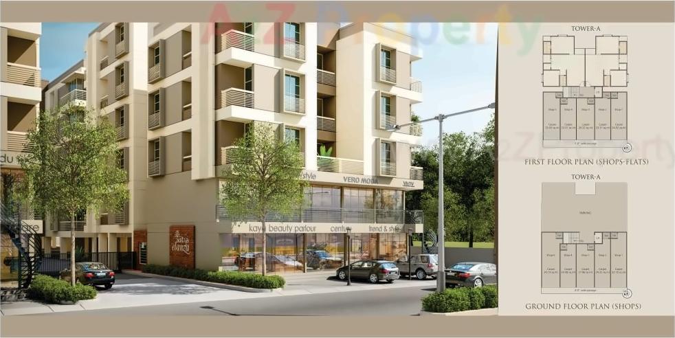 3D Elevation of real estate project Aditya Elanza located at Bhayli, Vadodara, Gujarat