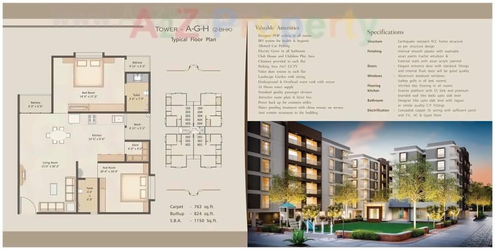 Layout of real estate project Aditya Elanza located at Bhayli, Vadodara, Gujarat