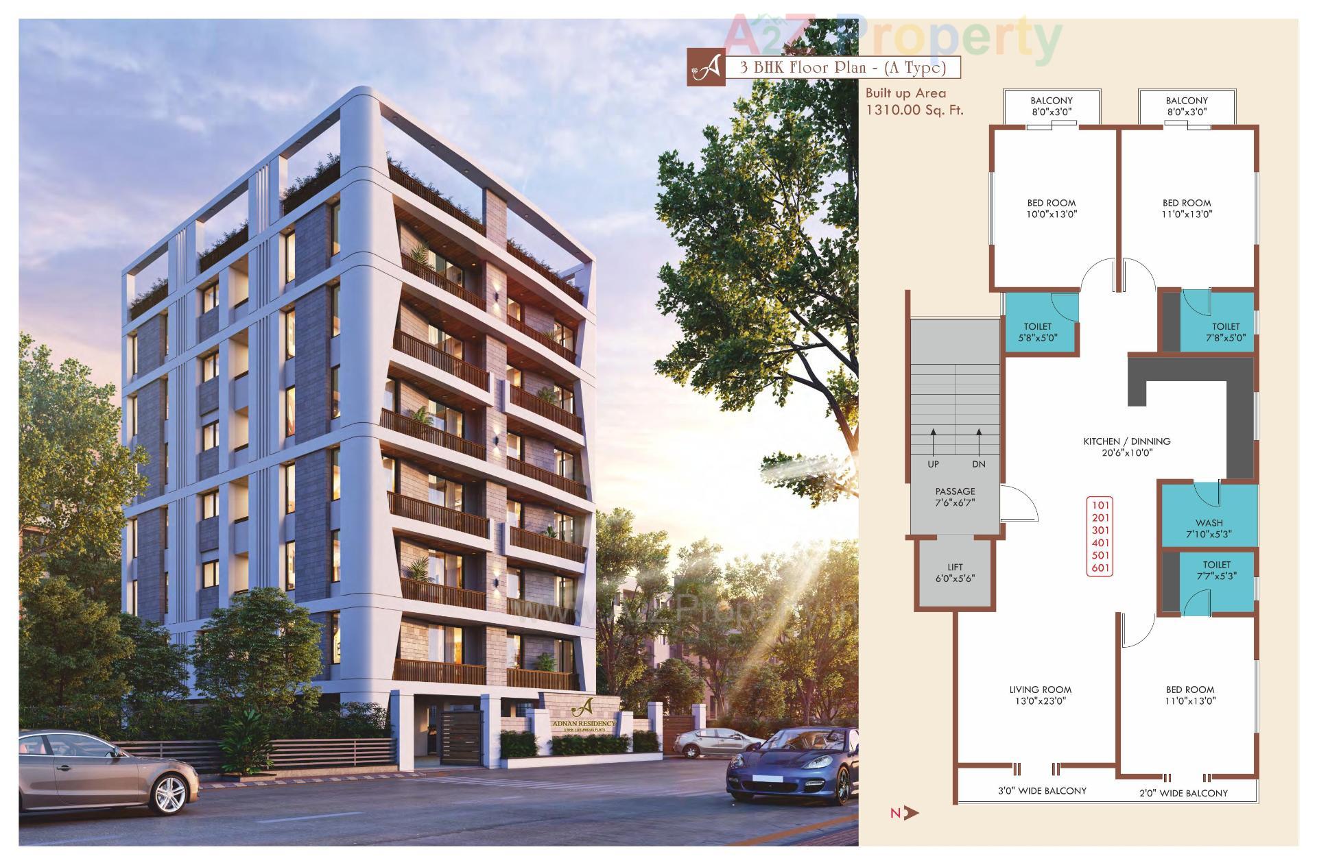 Layout of real estate project Adnan Residency located at Tandalja, Vadodara, Gujarat