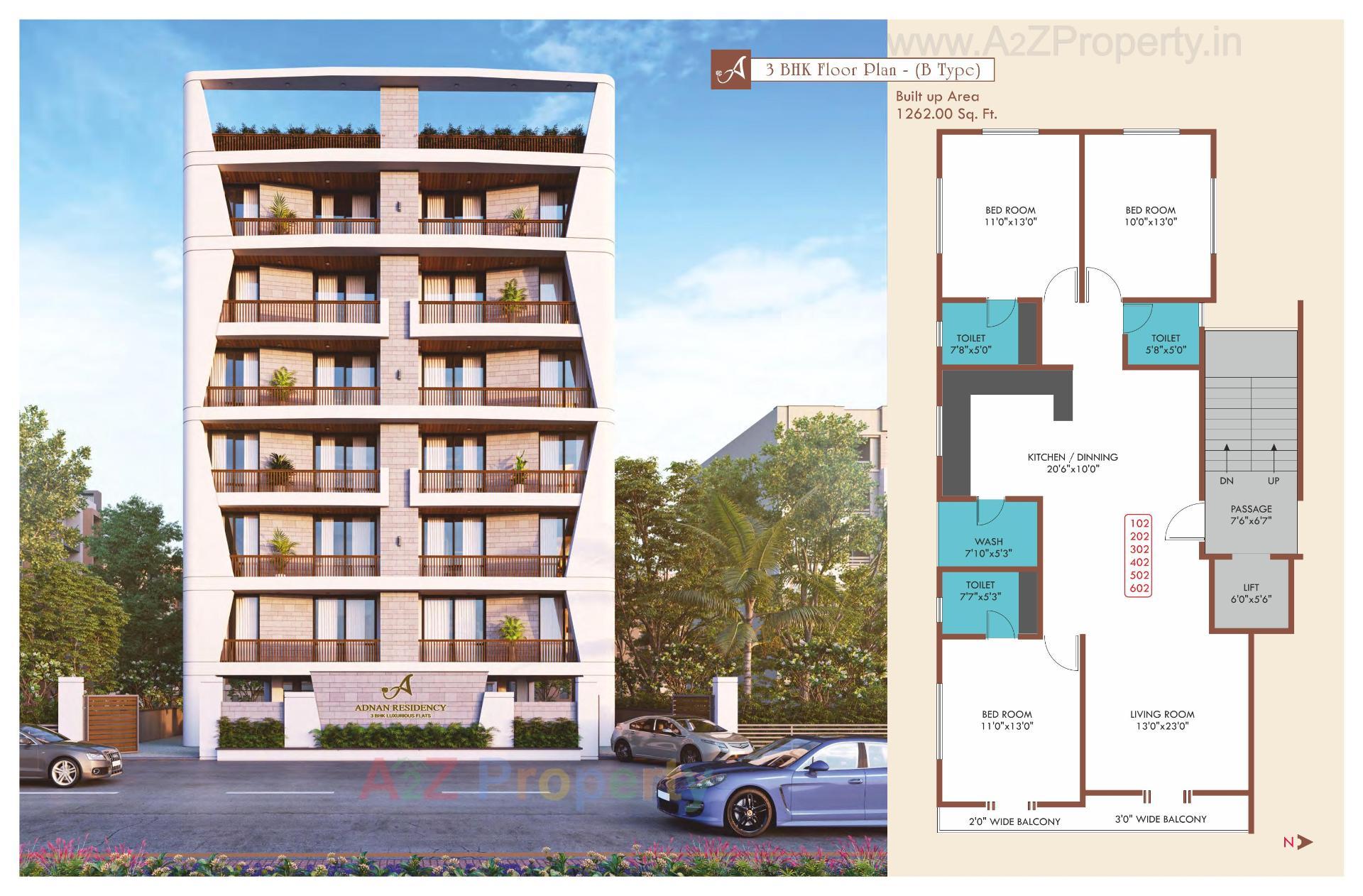 Layout of real estate project Adnan Residency located at Tandalja, Vadodara, Gujarat