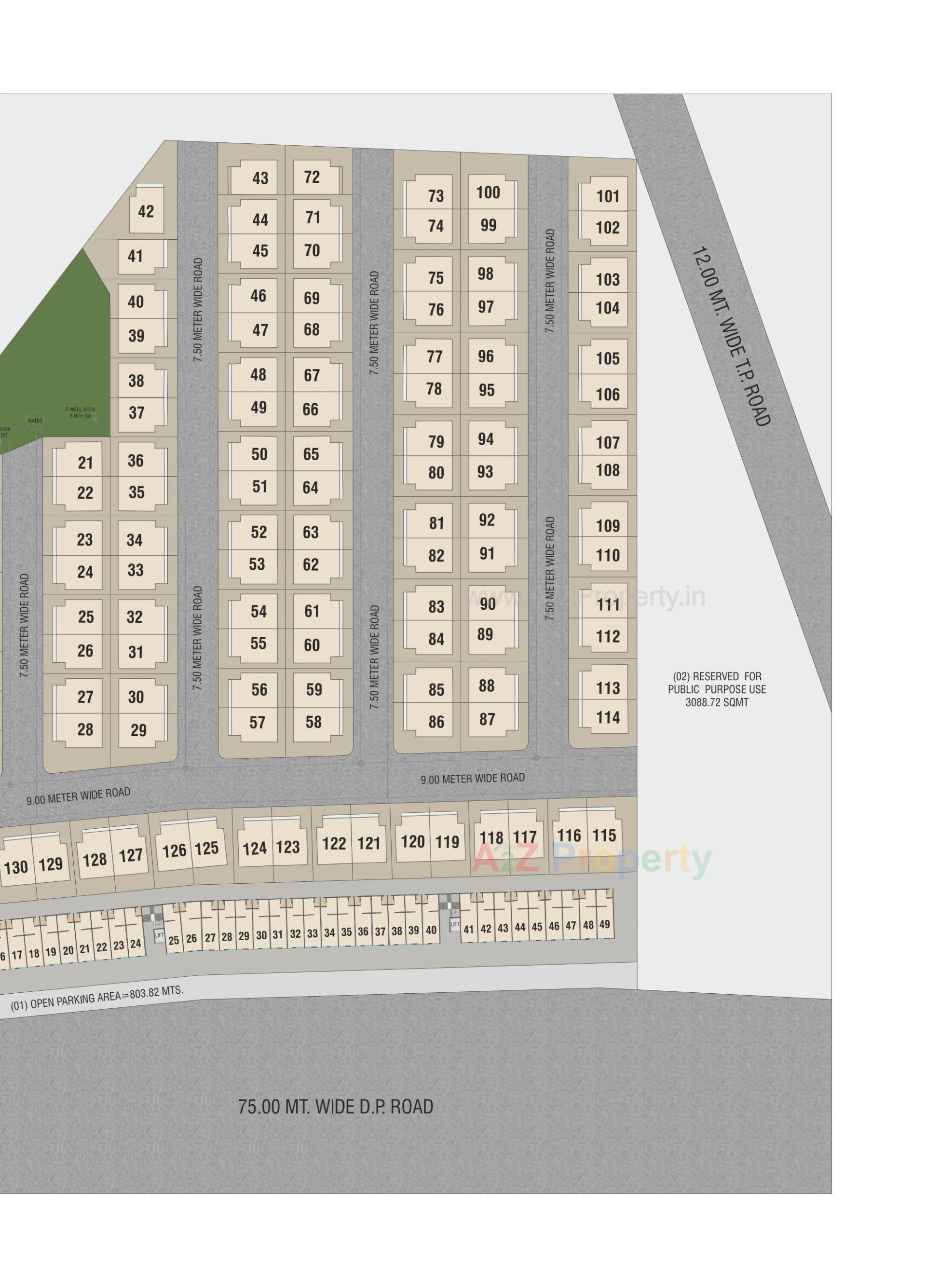 Layout of real estate project Akshar Aangan located at Kelanpur, Vadodara, Gujarat