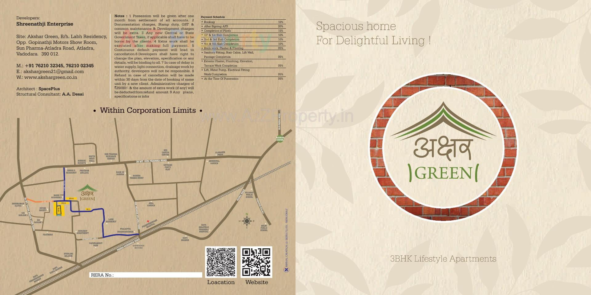  of real estate project Akshar Green  Tower A3 To located at Atladra, Vadodara, Gujarat