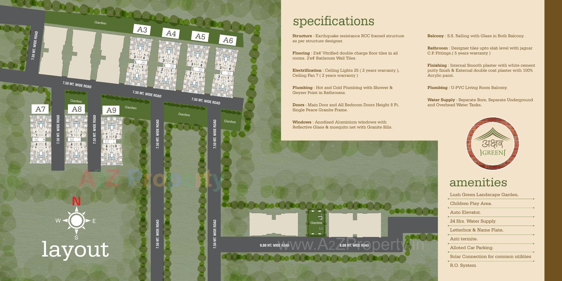 Layout of real estate project Akshar Green  Tower A3 To located at Atladra, Vadodara, Gujarat