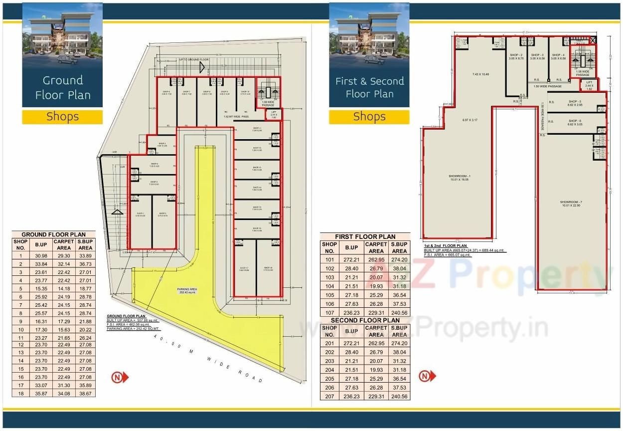 Layout of real estate project Akshar Plaza located at Padra, Vadodara, Gujarat
