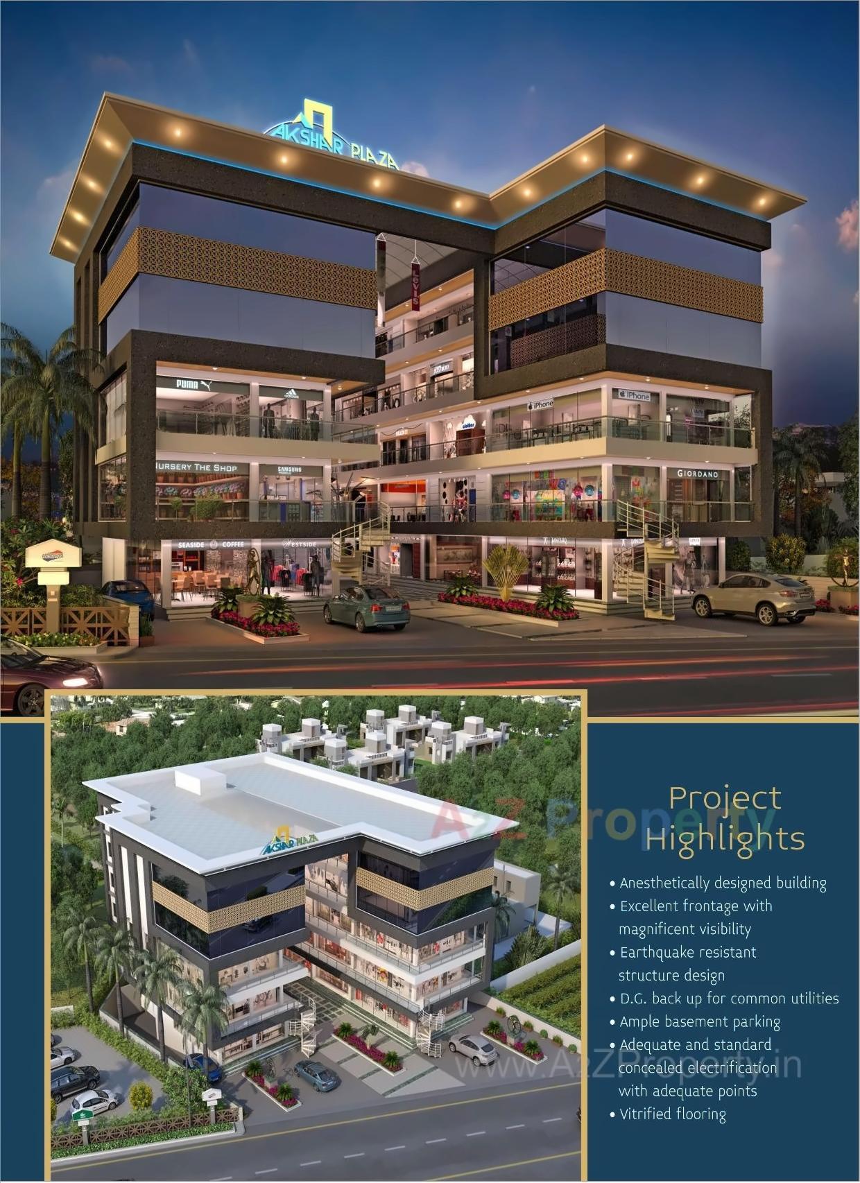 3D Elevation of real estate project Akshar Plaza located at Padra, Vadodara, Gujarat