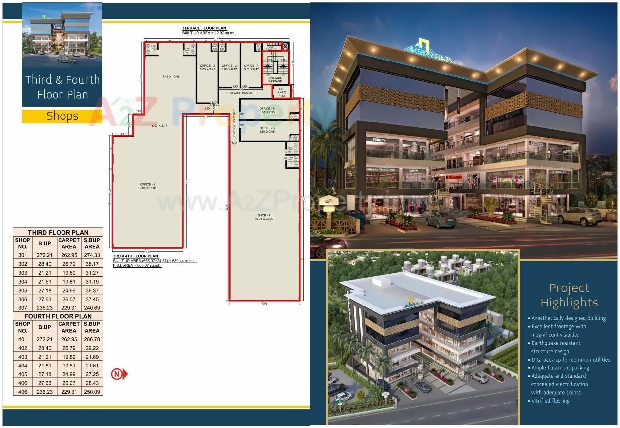 Layout of real estate project Akshar Plaza located at Padra, Vadodara, Gujarat