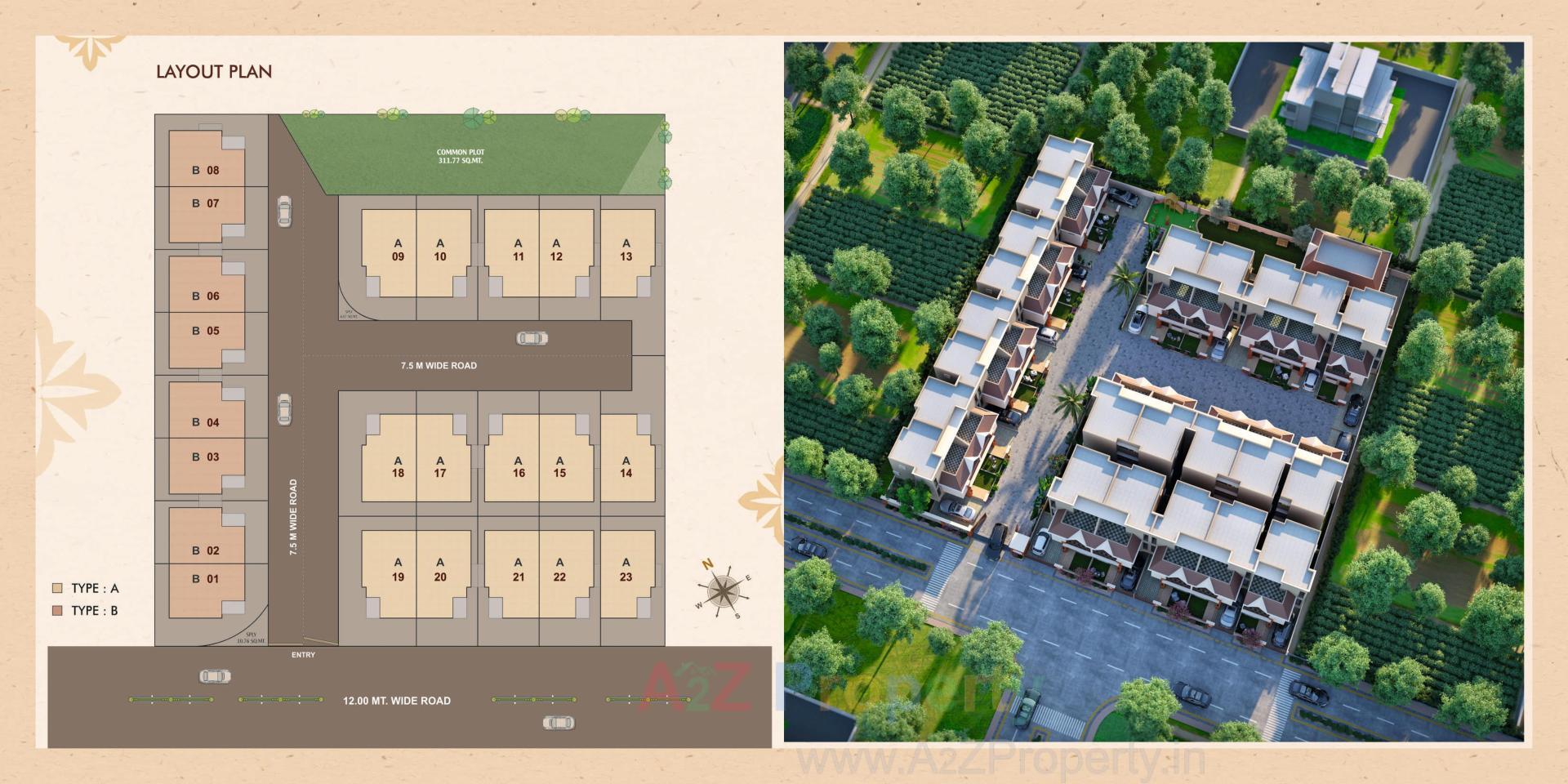 Layout of real estate project Akshat Luxuria located at Kapurai, Vadodara, Gujarat