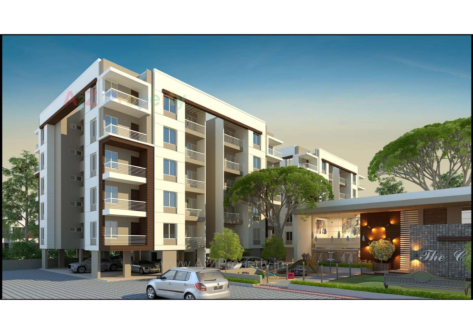 3D Elevation of real estate project Al Ameen Park located at Tandalja, Vadodara, Gujarat