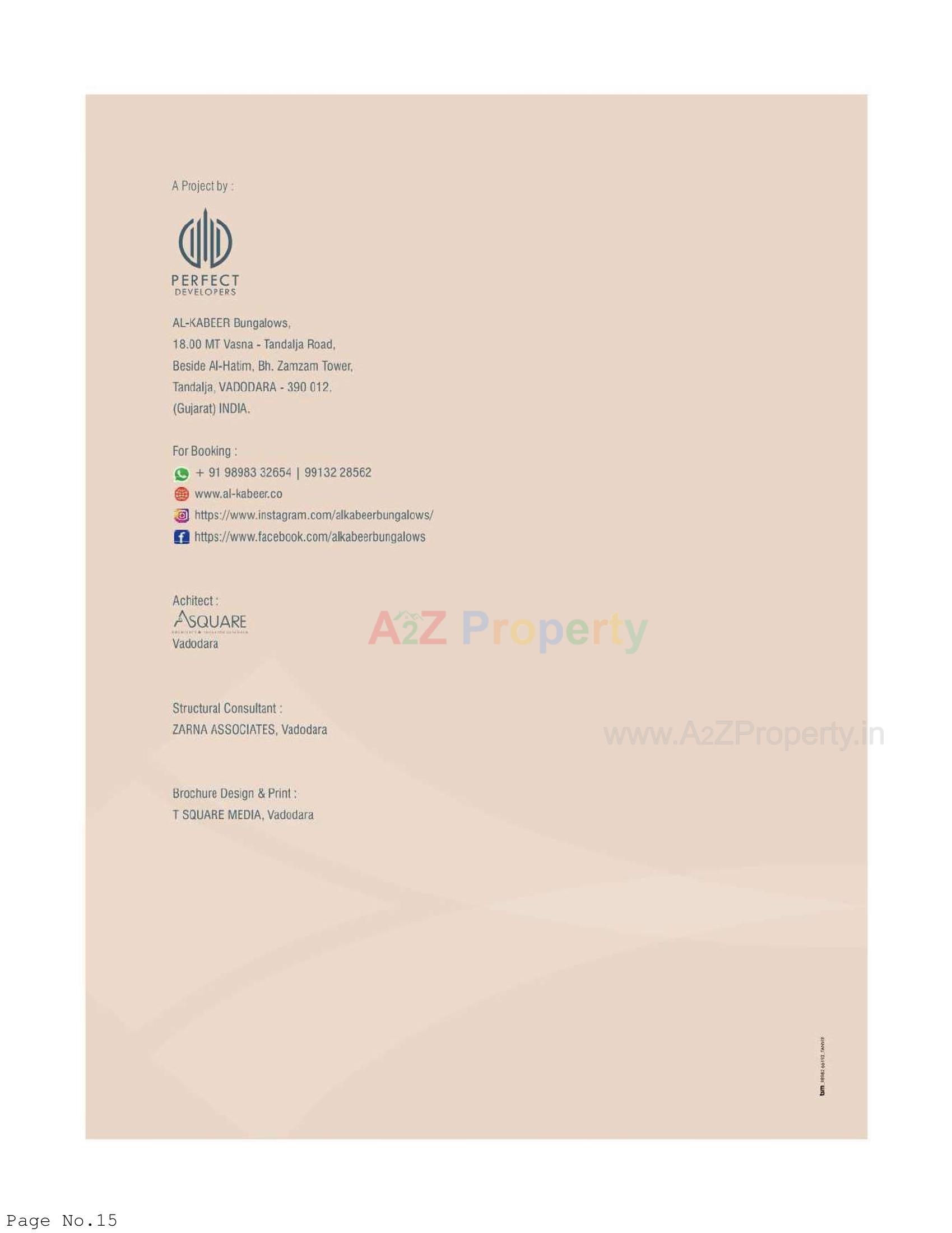  of real estate project Al Kabeer Bungalows located at Tandalja, Vadodara, Gujarat