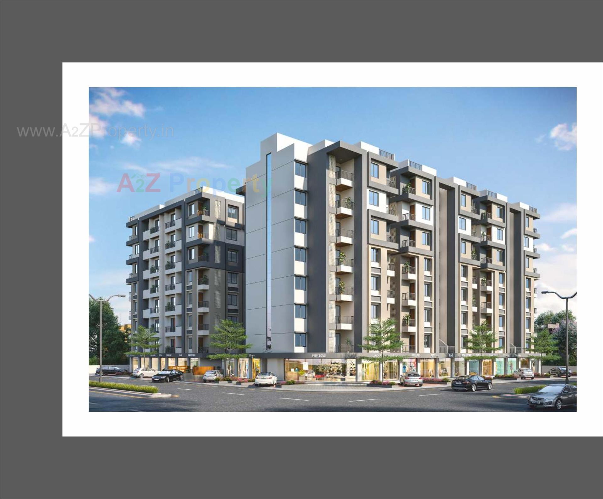 3D Elevation of real estate project Al Minaar Heights located at Tandalja, Vadodara, Gujarat