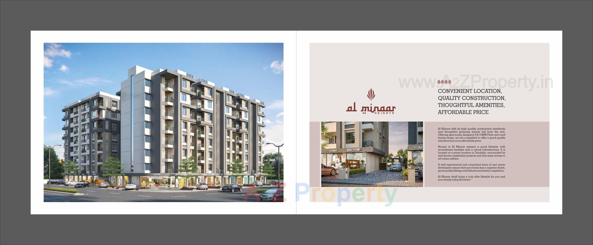 3D Elevation of real estate project Al Minaar Heights located at Tandalja, Vadodara, Gujarat