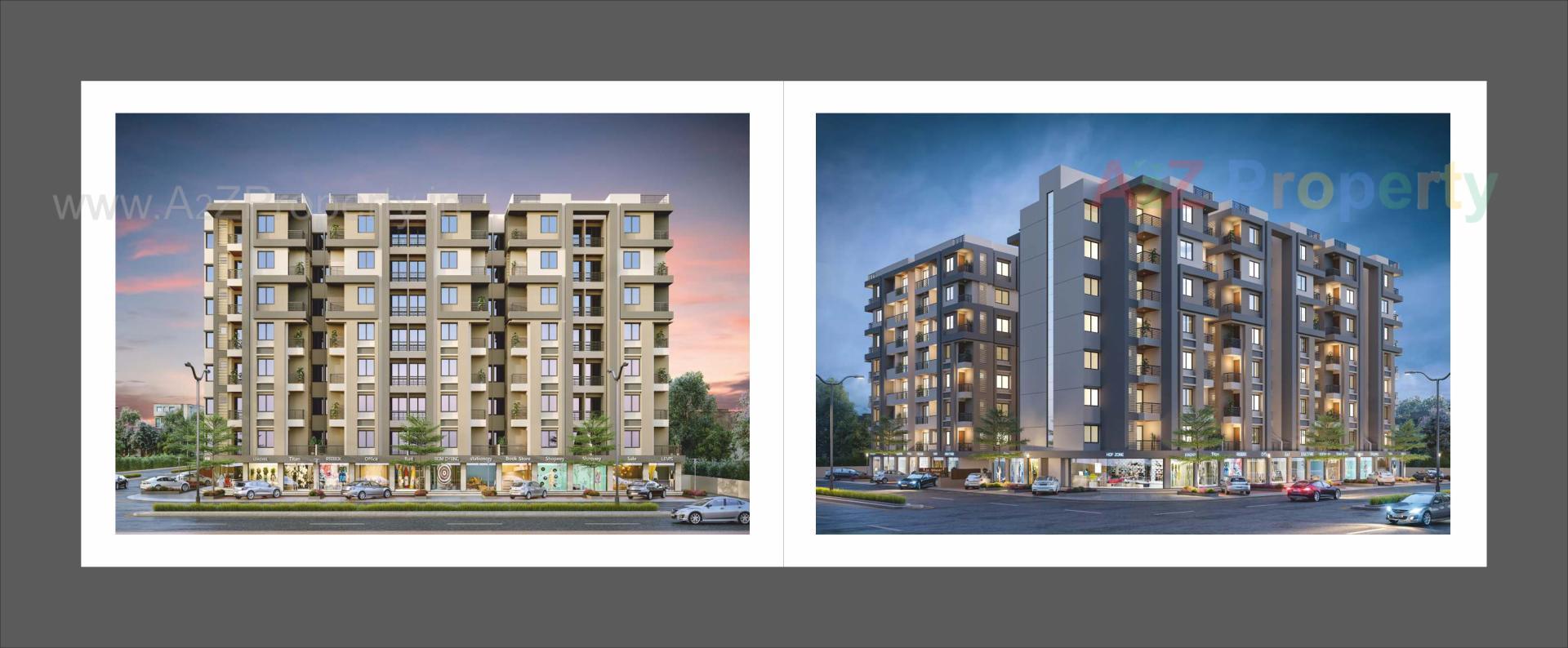 3D Elevation of real estate project Al Minaar Heights located at Tandalja, Vadodara, Gujarat