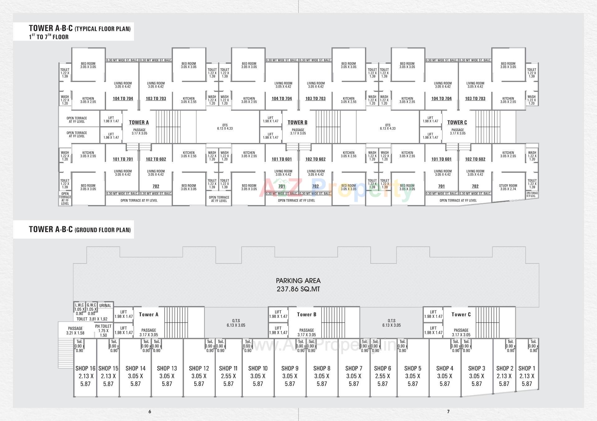 Layout of real estate project Alpha Avenue located at Tandalja, Vadodara, Gujarat