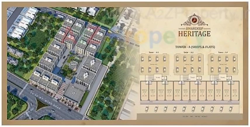 Layout of real estate project Amardeep Heritage located at Vadodara, Vadodara, Gujarat