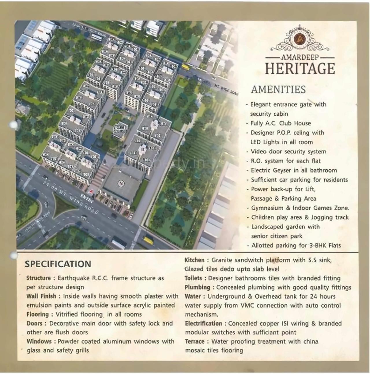  of real estate project Amardeep Heritage located at Sayajipura, Vadodara, Gujarat