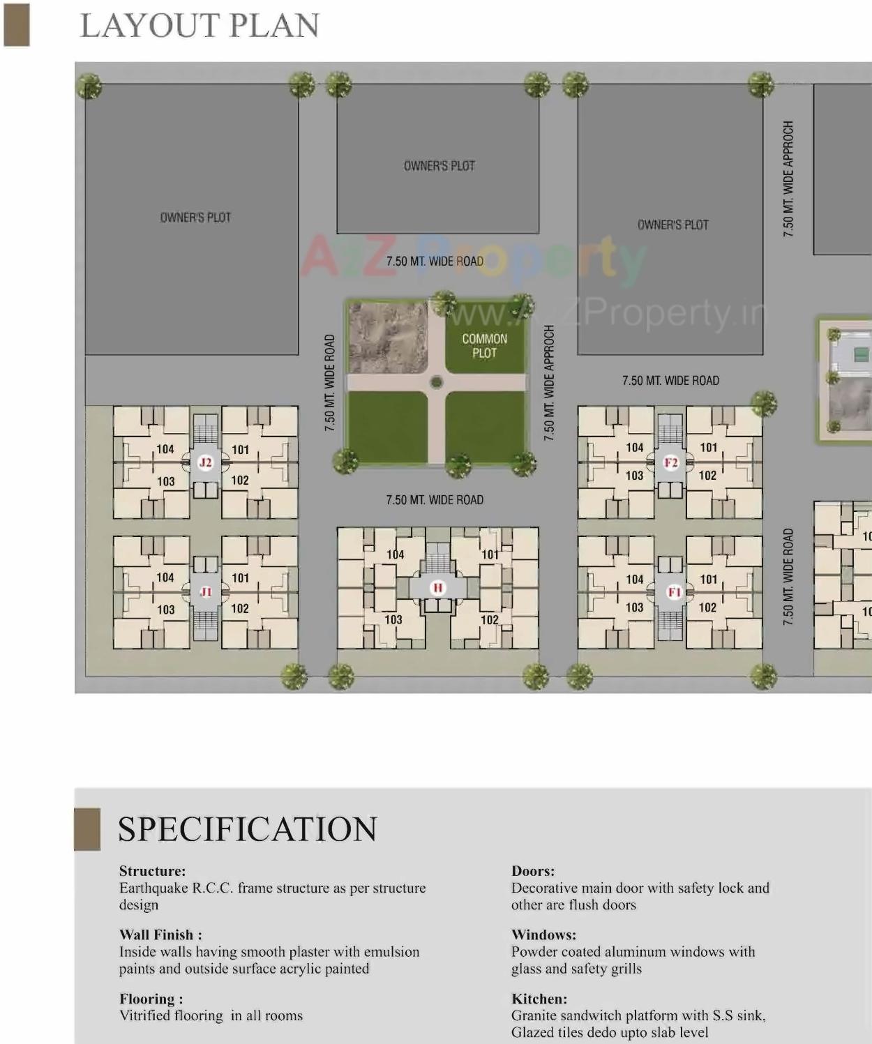 Layout of real estate project Amardeep Landmark located at Sayajipura, Vadodara, Gujarat