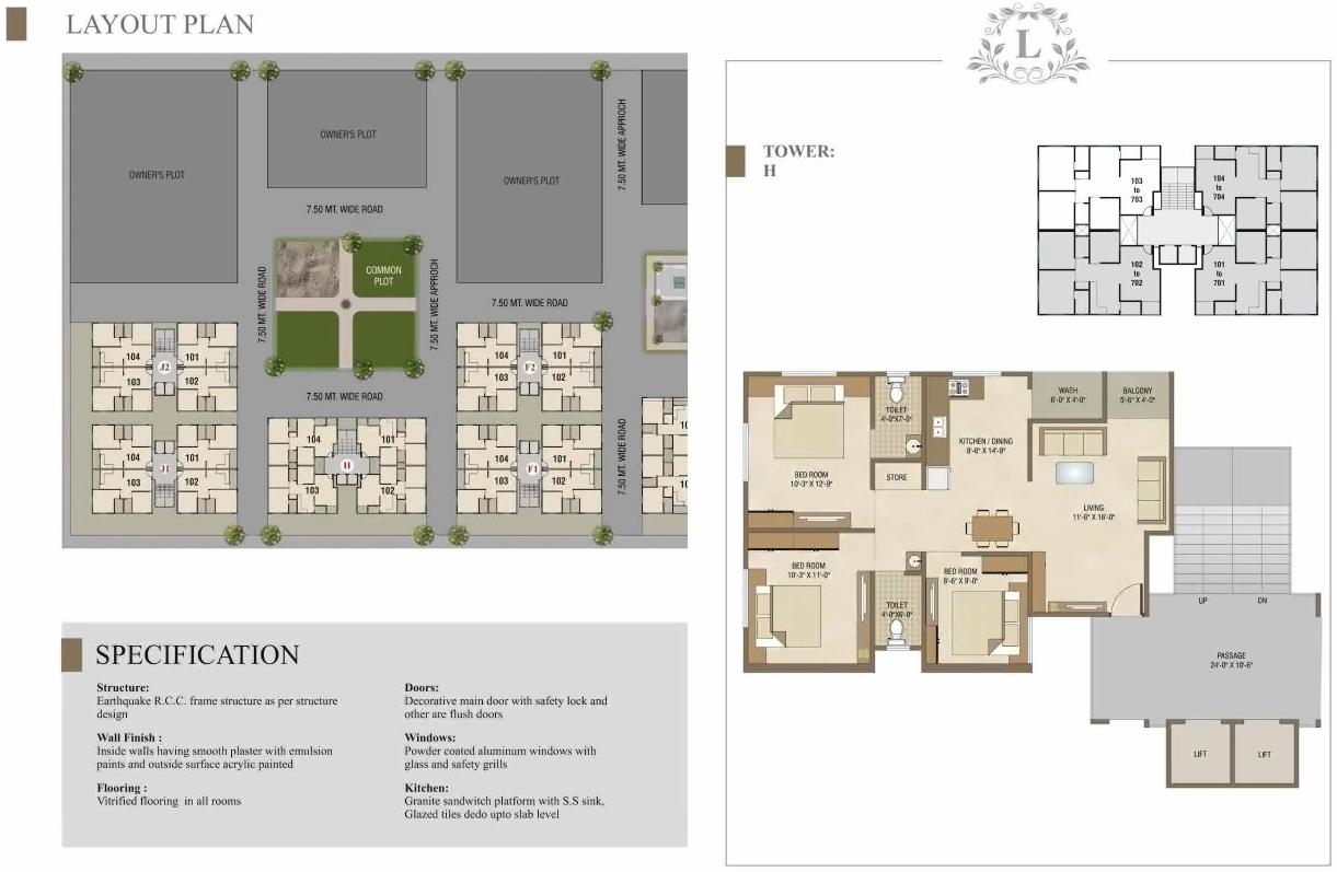 Layout of real estate project Amardeep Landmark located at Sayajipura, Vadodara, Gujarat