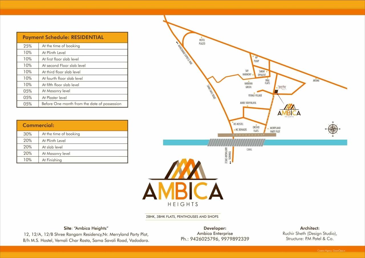  of real estate project Ambica Heights located at Vemali, Vadodara, Gujarat