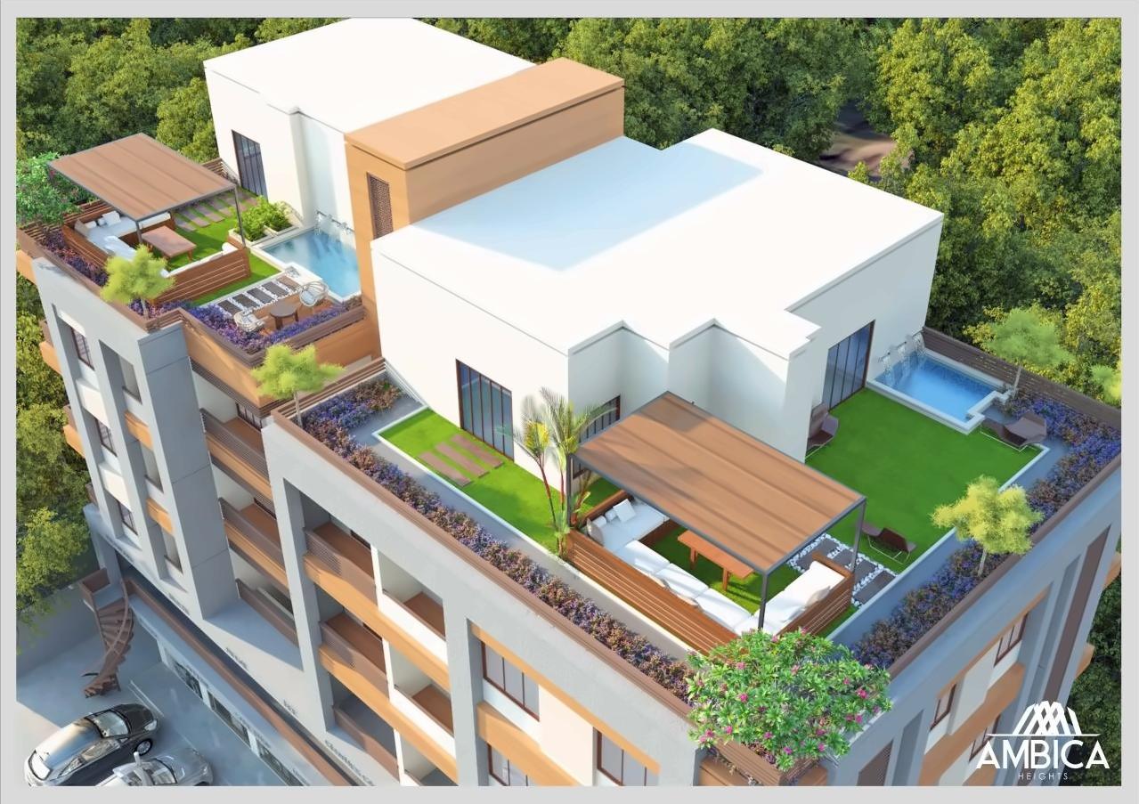 3D Elevation of real estate project Ambica Heights located at Vemali, Vadodara, Gujarat