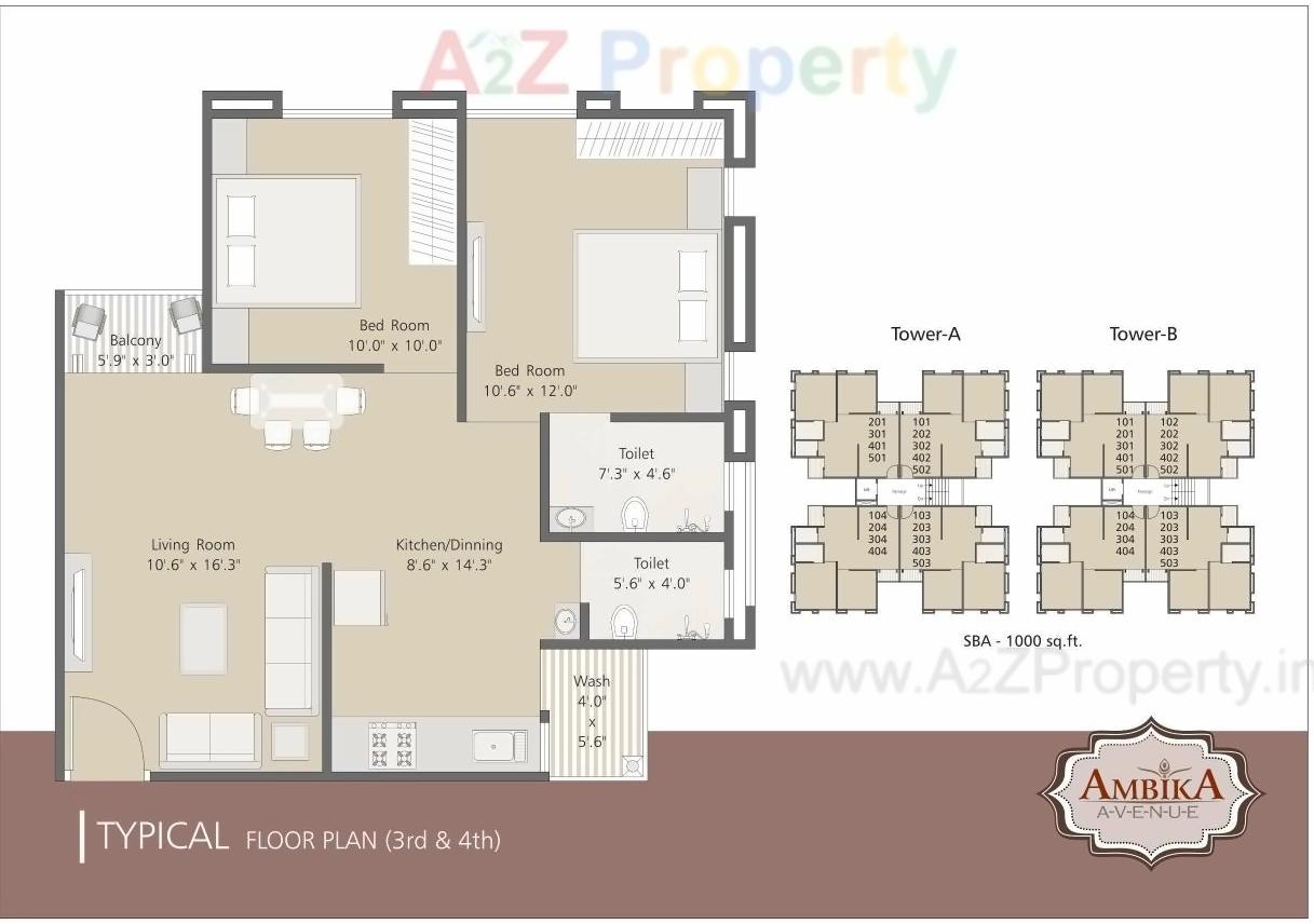 Layout of real estate project Ambika Avenue located at Vadodara, Vadodara, Gujarat