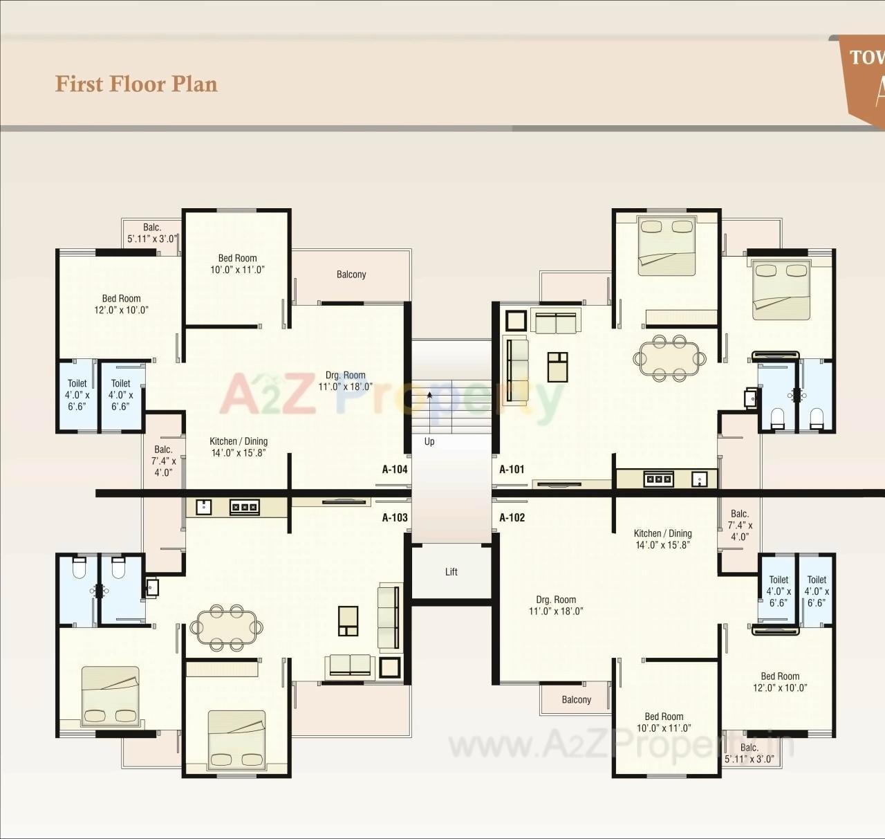 Layout of real estate project Ananya Heights located at Sayajipura, Vadodara, Gujarat