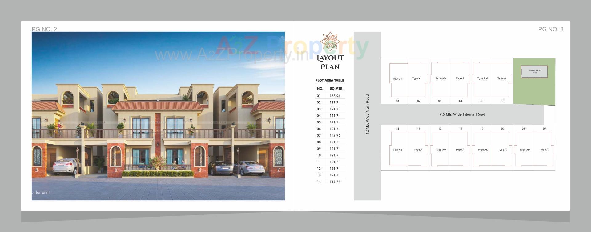 Layout of real estate project Anjani Villa located at Bil, Vadodara, Gujarat