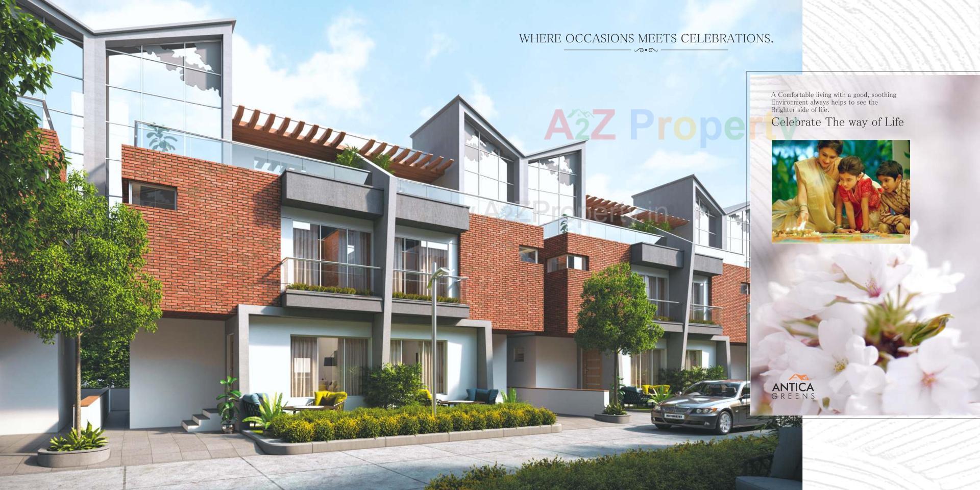 3D Elevation of real estate project Antica Greens located at Maretha, Vadodara, Gujarat