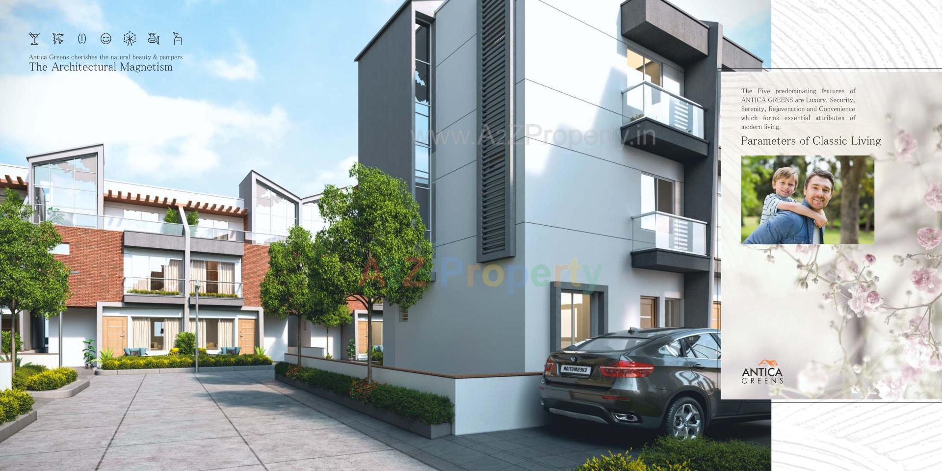 3D Elevation of real estate project Antica Greens located at Maretha, Vadodara, Gujarat